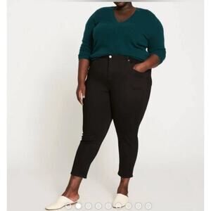 NWT Universal Standard Seine Mid Rise Skinny Jeans Solid Black 27" Size 36 6X